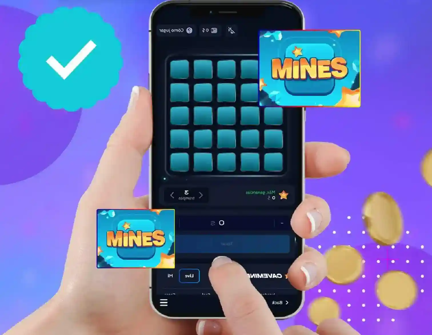 1win Mines game on the mobile in India